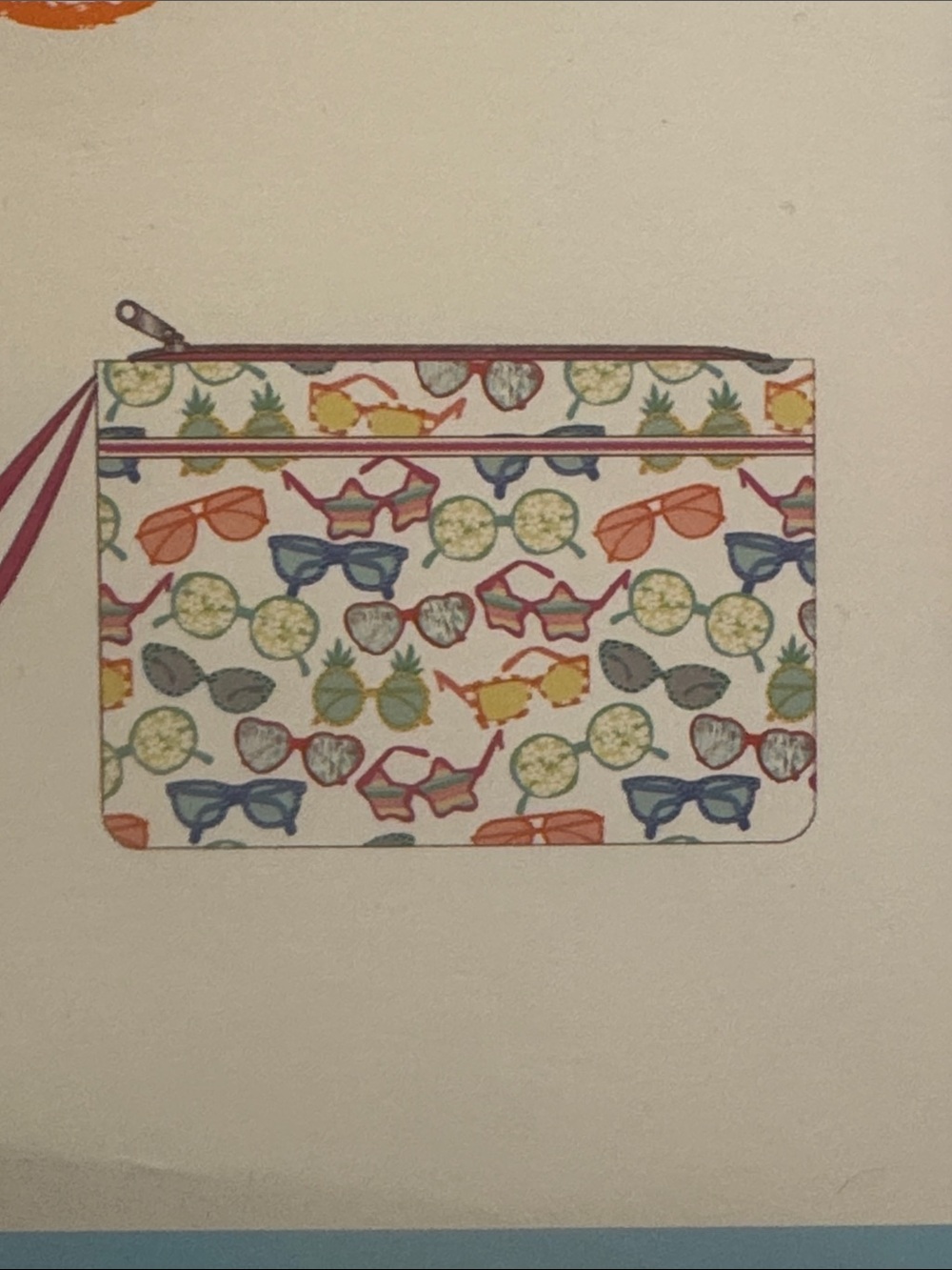 Sunglasses Print Swimsuit Wristlet Pouch - Multicolor NWT